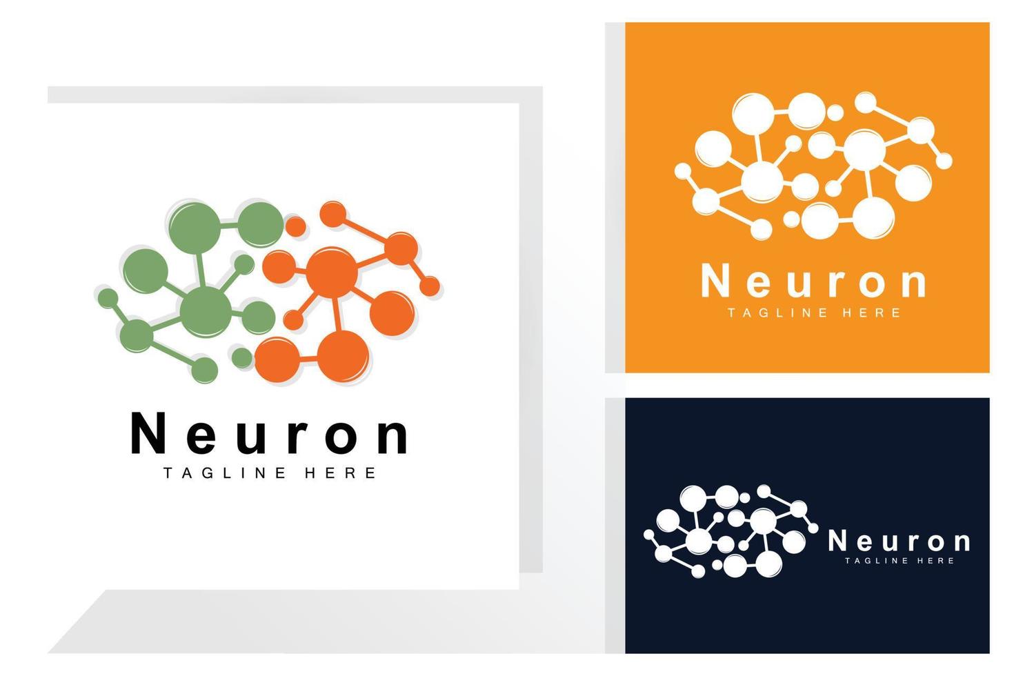 neuron logo design vektor nervenzelle illustration molekulare dna gesundheitsmarke