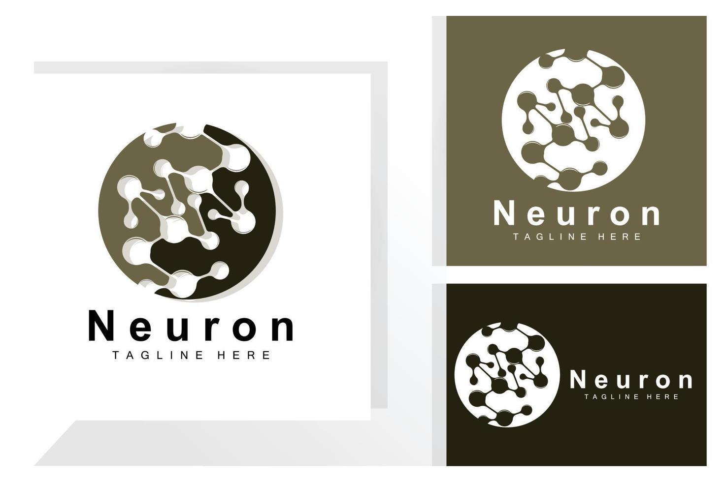 neuron logo design vektor nervenzelle illustration molekulare dna gesundheitsmarke