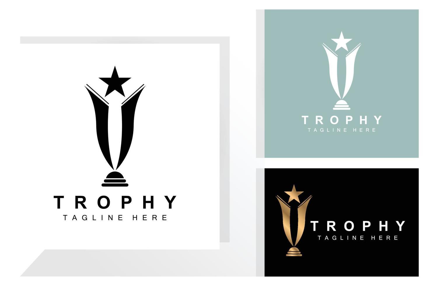 trofén logotyp design, tilldela vinnare mästerskap trofén vektor, Framgång varumärke vektor