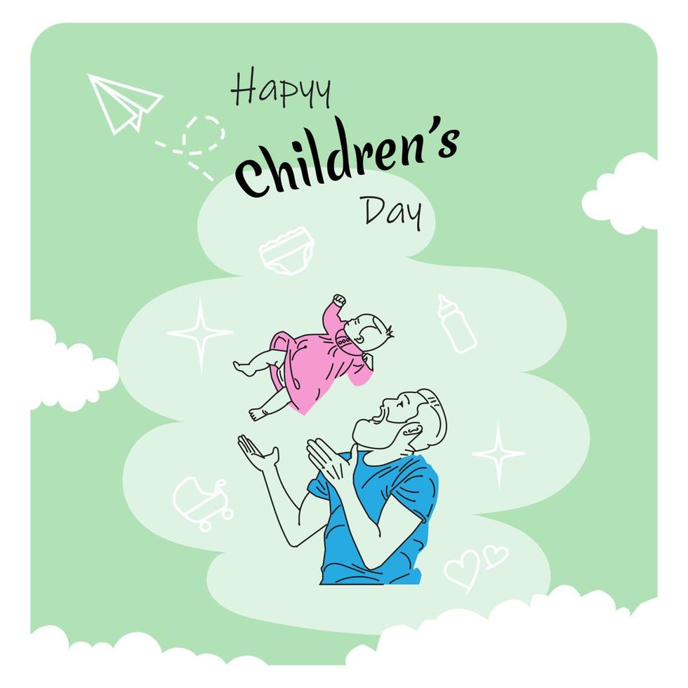 Lycklig barns dag illustration vektor