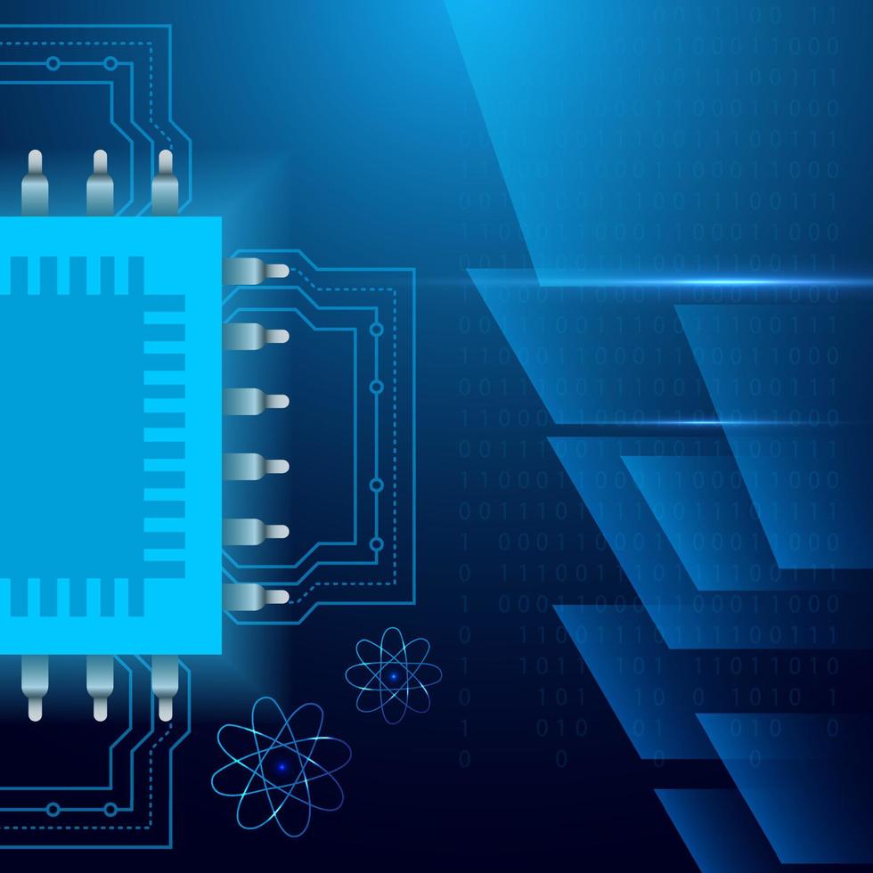 hochmoderner hintergrund der künstlichen intelligenz. technologiewissenschaftstaghintergrund mit chipsatz und geometrischem elementvektor. vektor