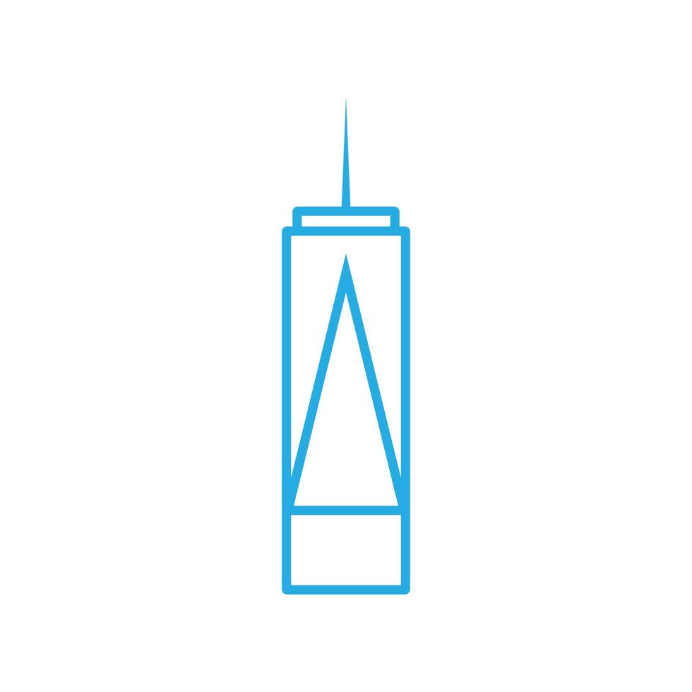 eps10 blå vektor ett värld handel Centrum ikon isolerat på vit bakgrund. frihet torn i ny york stad symbol i en enkel platt trendig modern stil för din hemsida design, logotyp, och mobil app