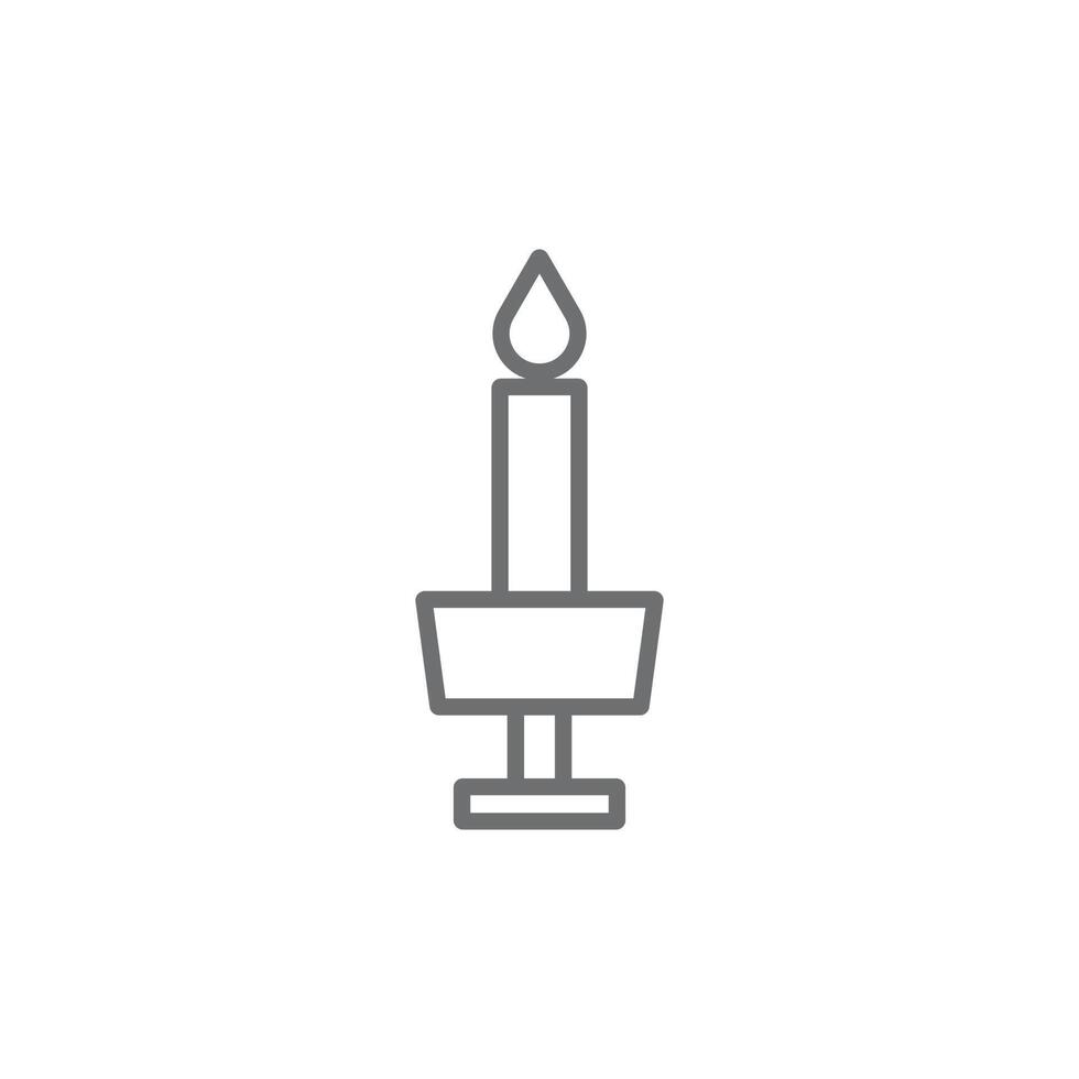 eps10 grauer Vektor Candlestick abstrakte Linie Kunstsymbol isoliert auf weißem Hintergrund. Kerzenhalter-Umrisssymbol in einem einfachen, flachen, trendigen, modernen Stil für Ihr Website-Design, Logo und mobile App