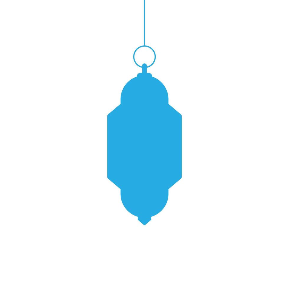 eps10 blauer Vektor Ramadan-Laterne oder Dangler solide Kunstikone isoliert auf weißem Hintergrund. Taschenlampen- oder Lampensymbol in einem einfachen, flachen, trendigen, modernen Stil für Ihr Website-Design, Logo und mobile App