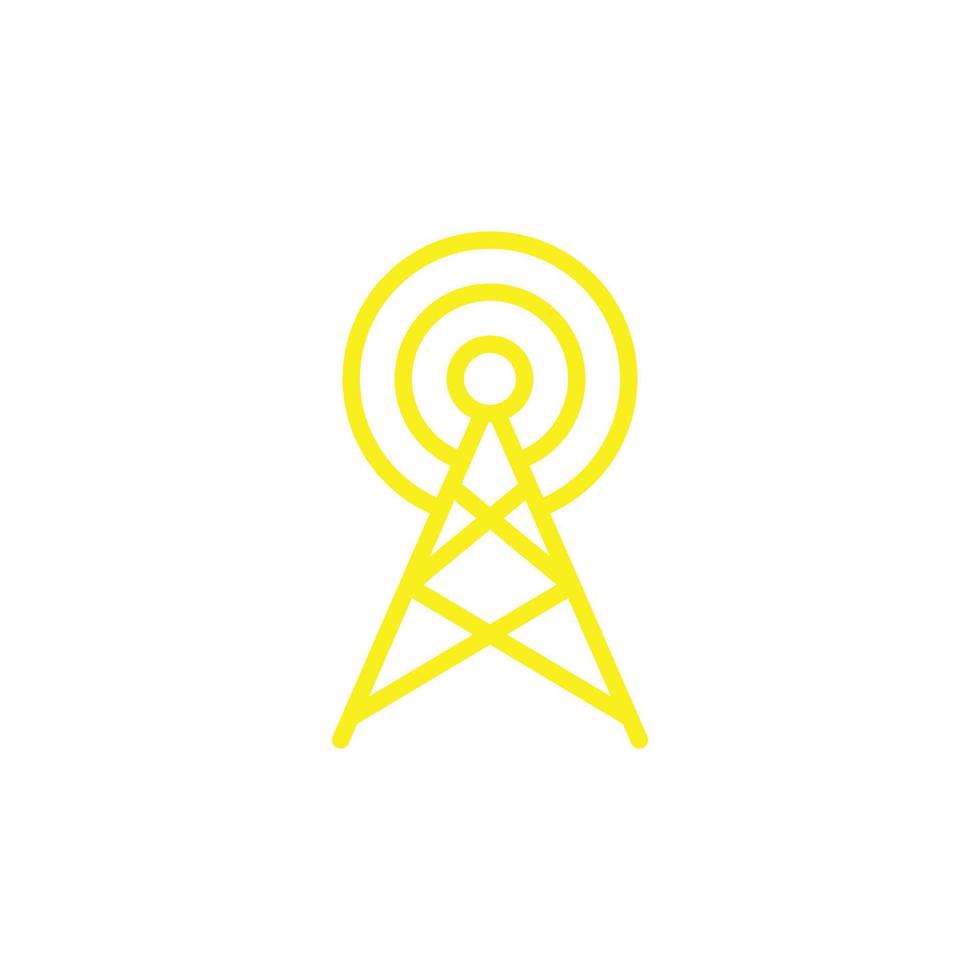 eps10 gul vektor sändare antenn eller utsända ikon isolerat på vit bakgrund. wiFi torn översikt symbol i en enkel platt trendig modern stil för din hemsida design, logotyp, och mobil app