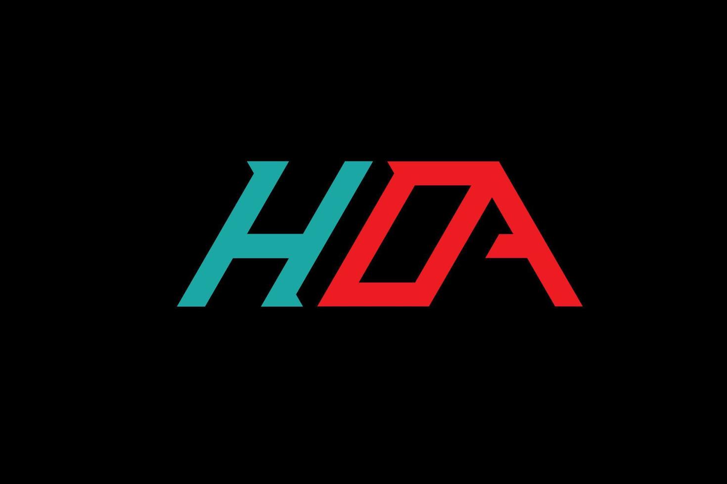 HDA-Buchstaben- und Alphabet-Logo-Design vektor