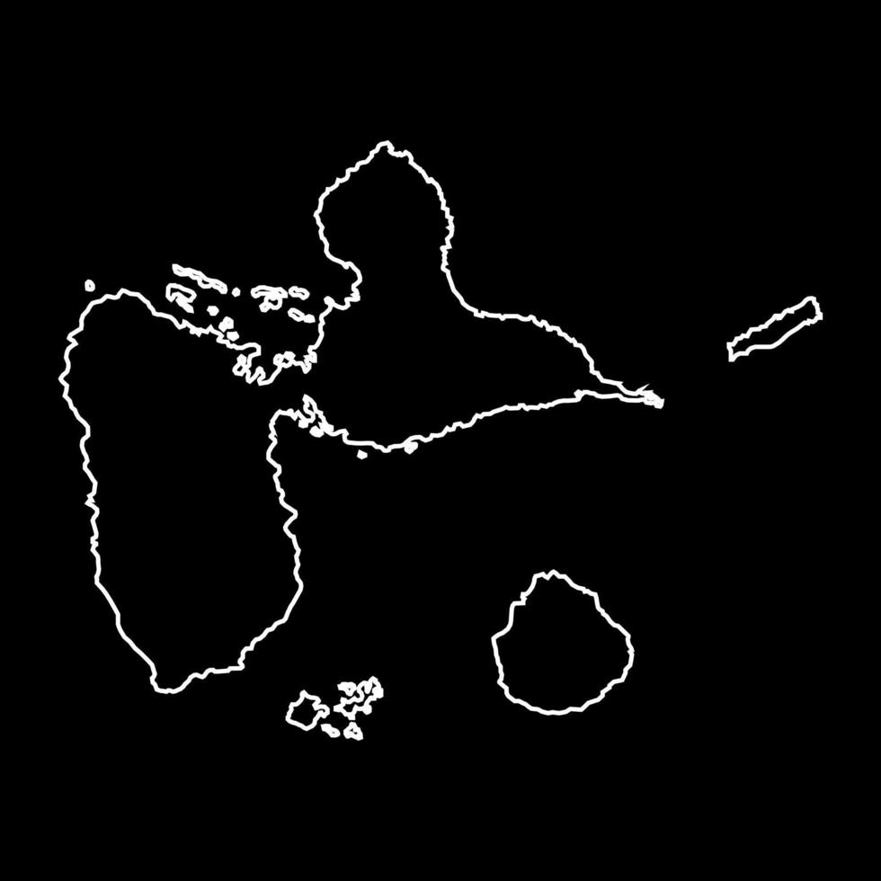 Karte der Guadeloupe-Inseln. Region Frankreich. Vektor-Illustration. vektor