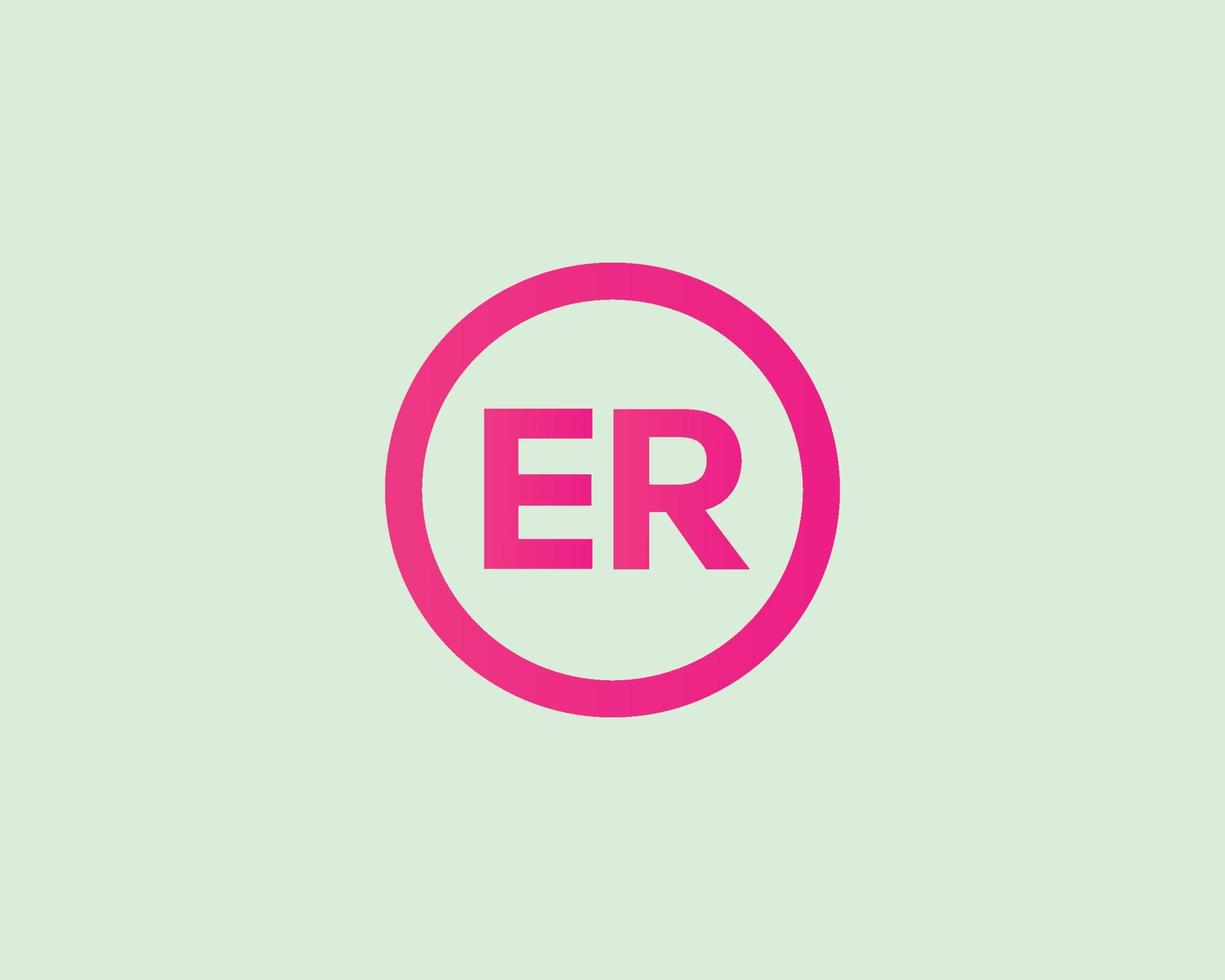 er re logotyp design vektor mall