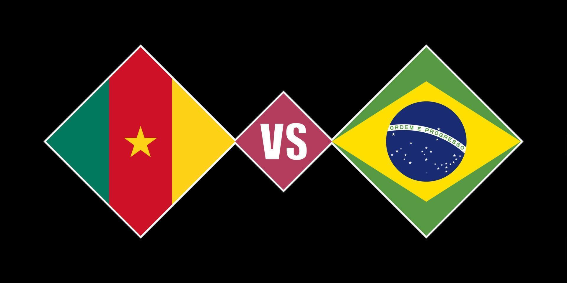 kamerun vs brasilien flaggenkonzept. Vektor-Illustration. vektor