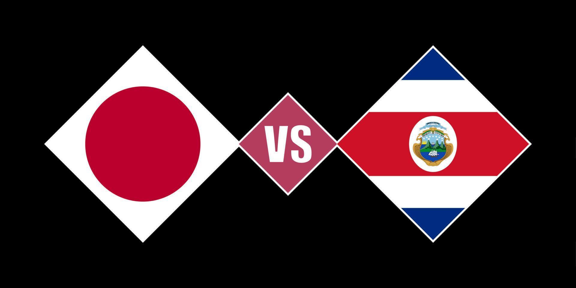 japan vs costa rica flaggenkonzept. Vektor-Illustration. vektor