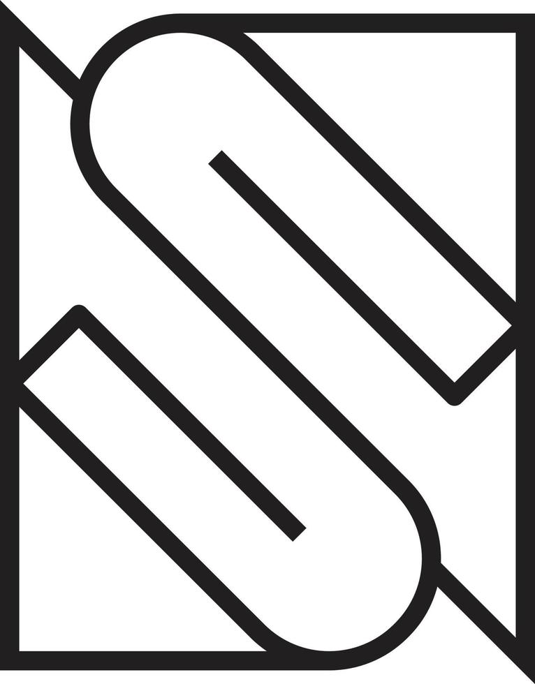 abstrakt fyrkant linje logotyp illustration i trendig och minimal stil vektor