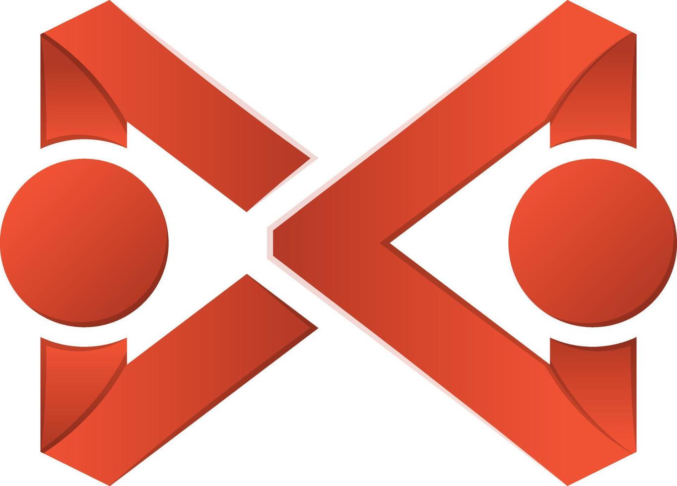 abstrakte Logo-Illustration mit zwei Dreiecken im trendigen und minimalistischen Stil vektor