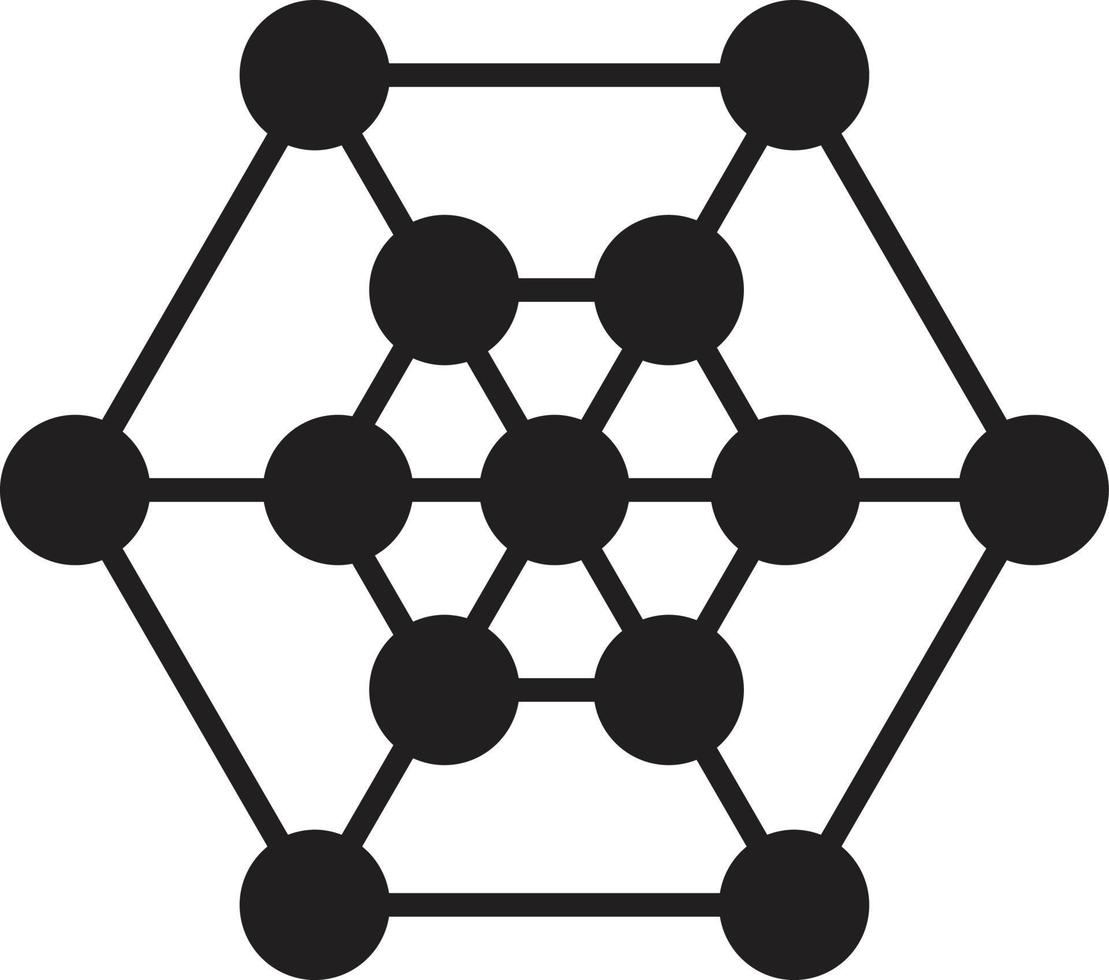 abstraktes Hexagon-Logo und Verbindungsillustration im trendigen und minimalistischen Stil vektor