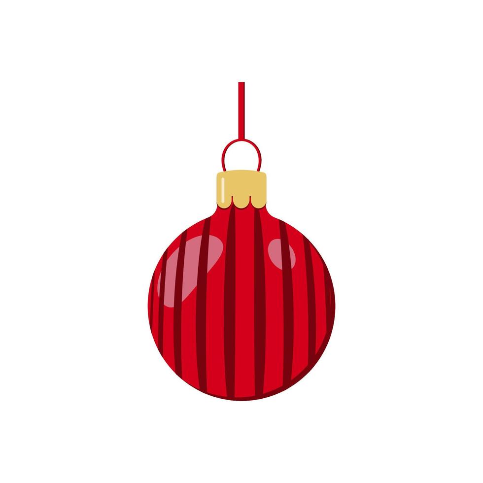 röd boll med jul Ränder, bra design för några ändamål. vektor illustration av de firande.
