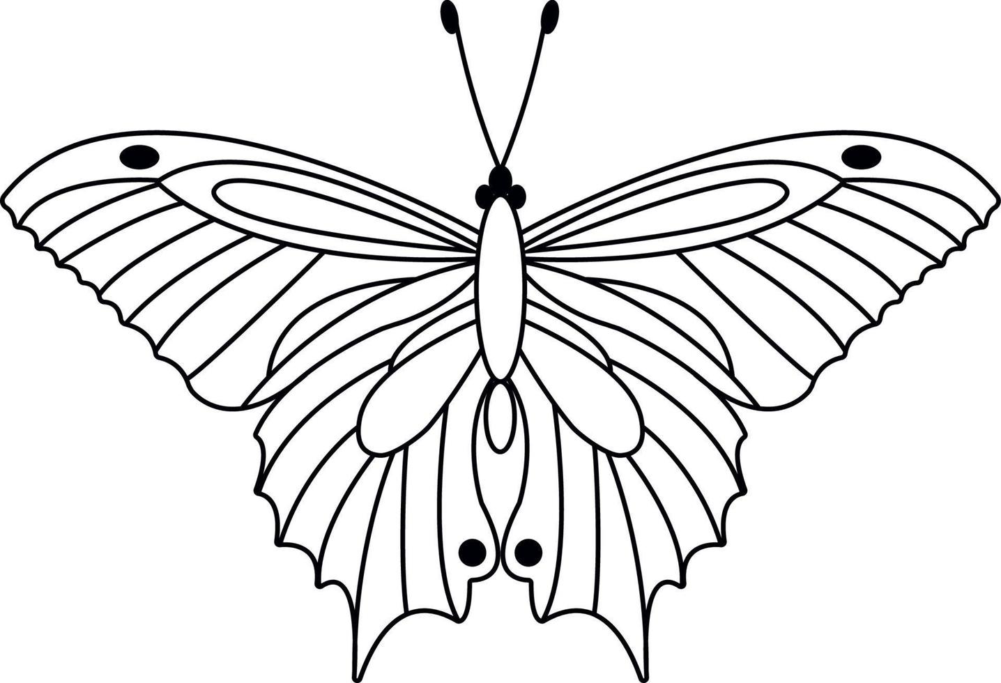 Schmetterling-Vektor-Illustration. Strichzeichnungen auf Weiß. Symbol vektor