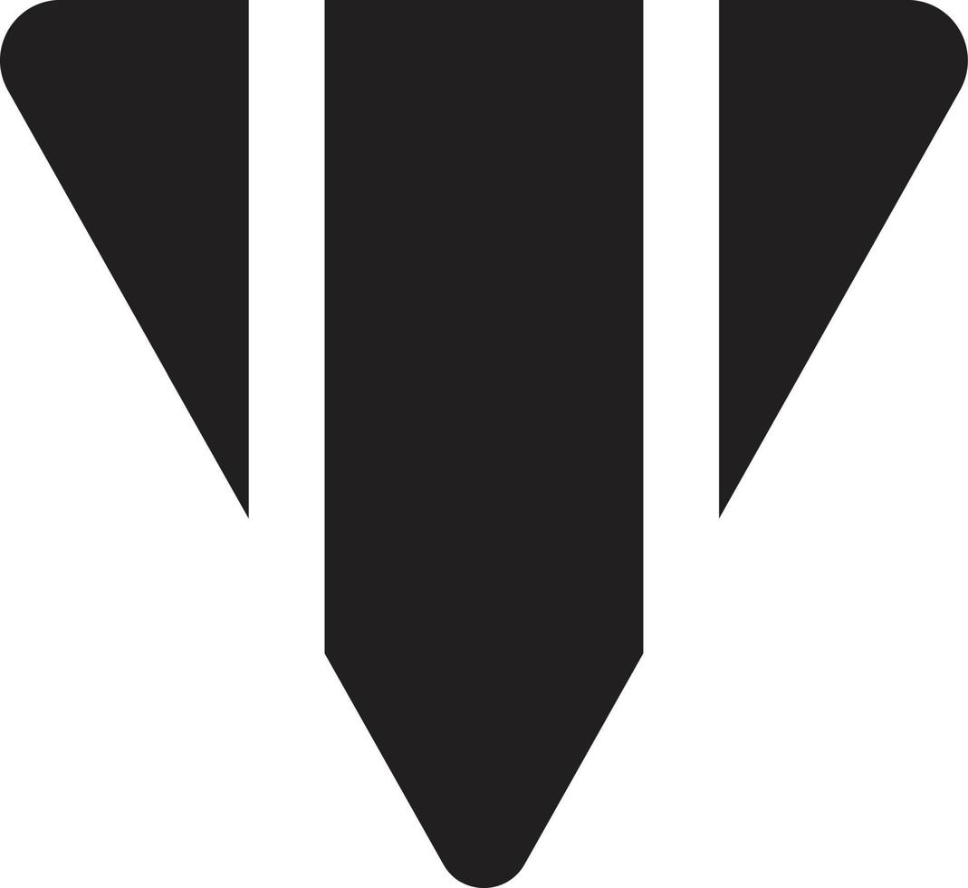 abstrakt triangel logotyp i trendig och minimal stil vektor