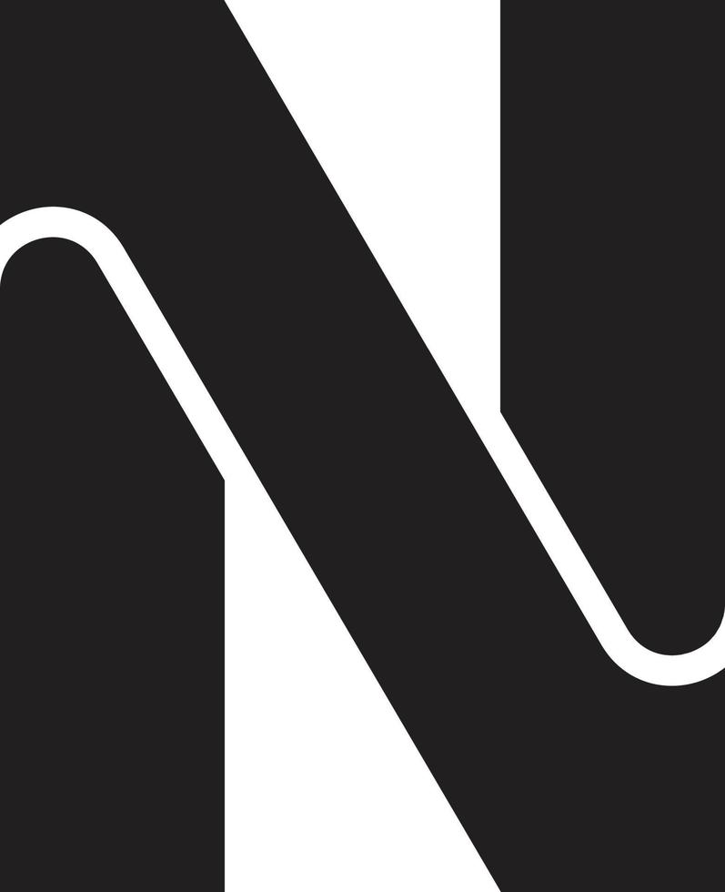 abstrakte buchstabe n logo illustration im trendigen und minimalistischen stil vektor