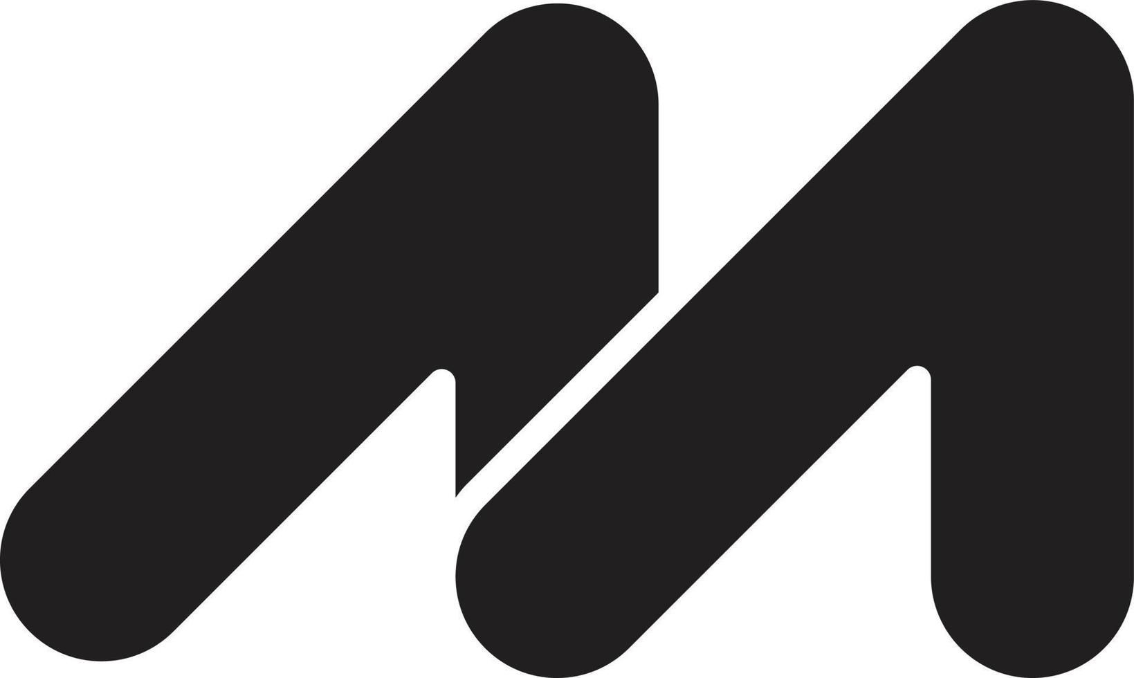 abstrakt brev m logotyp illustration i trendig och minimal stil vektor