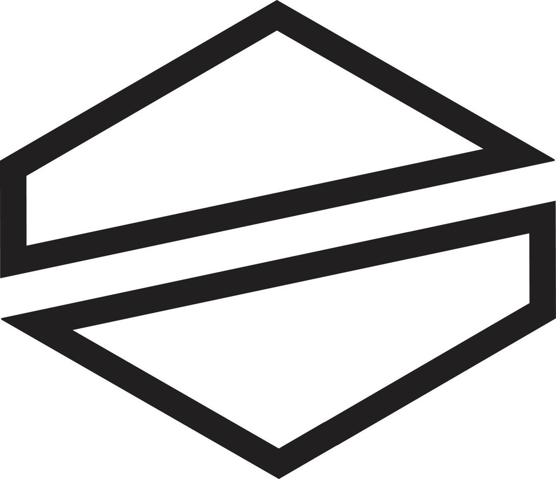 abstrakt sexhörning linje logotyp illustration i trendig och minimal stil vektor