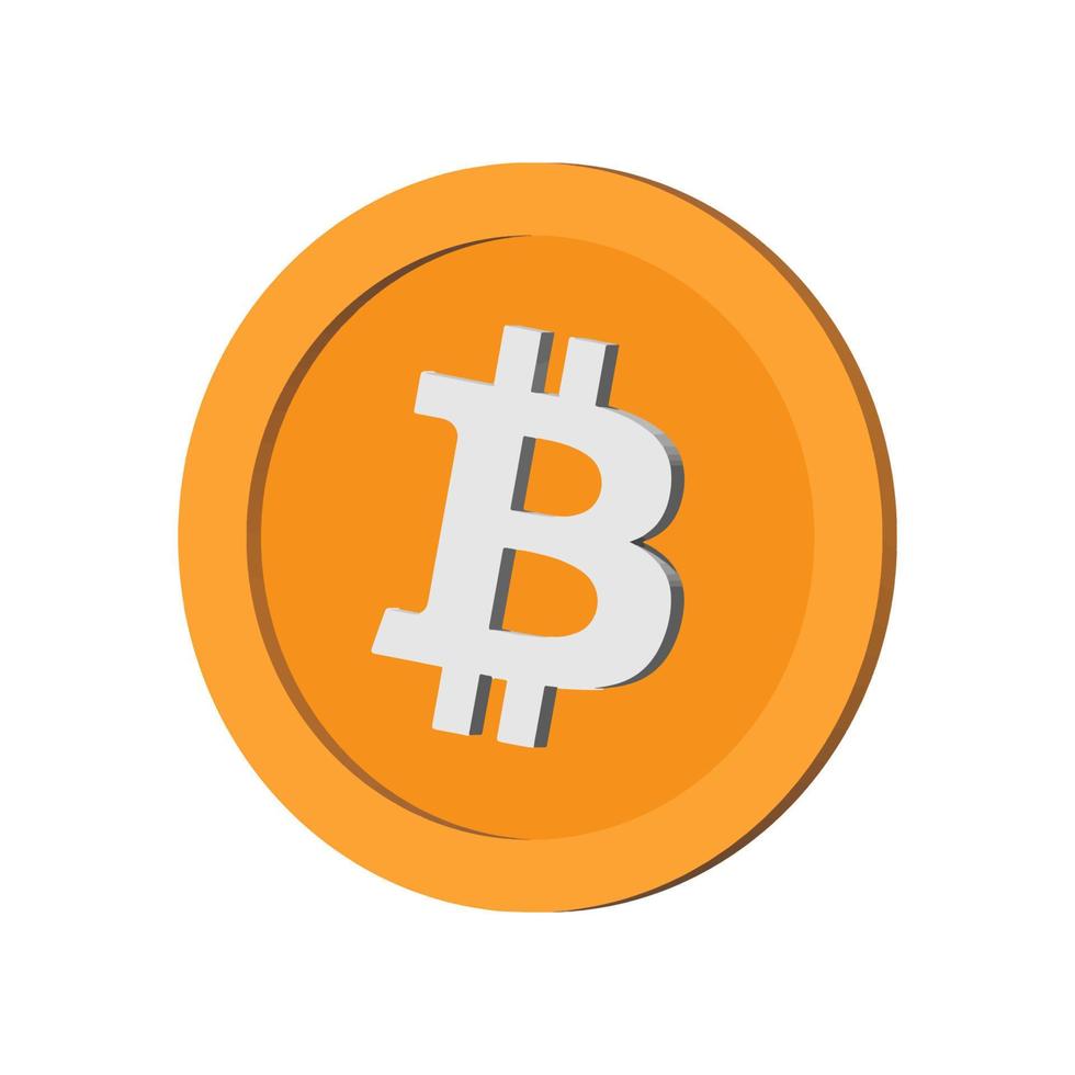 Bitcoin-Krypto-Münze. kryptowährung isometrische illustration. vektor