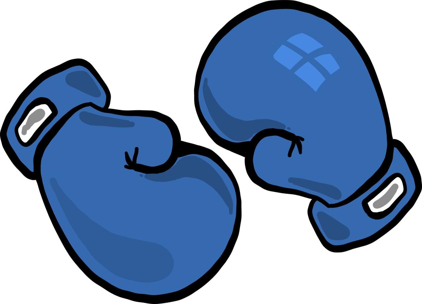 blå boxning handskar, illustration, vektor på vit bakgrund