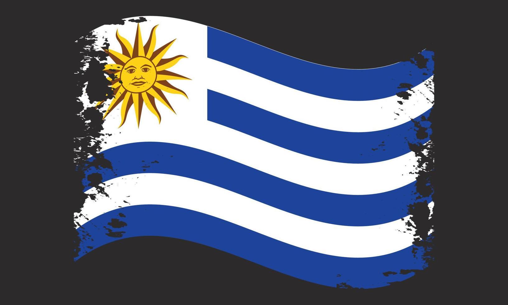 uruguay flagga transparent vattenfärg målad borsta vektor
