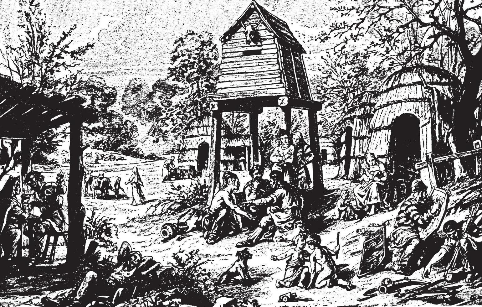 hyddor, årgång illustration. vektor