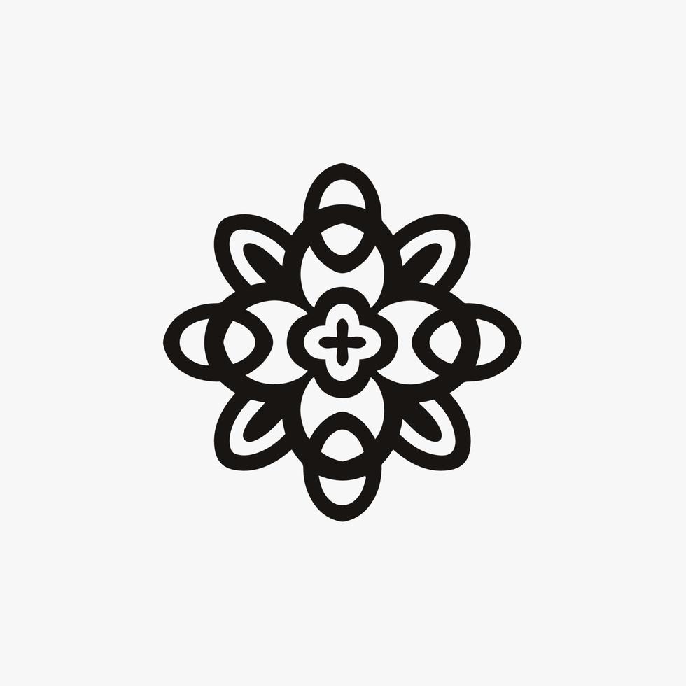 svart mandala stam- treudd symbol logotyp på vit bakgrund. stencil dekal tatuering design. platt vektor illustration.