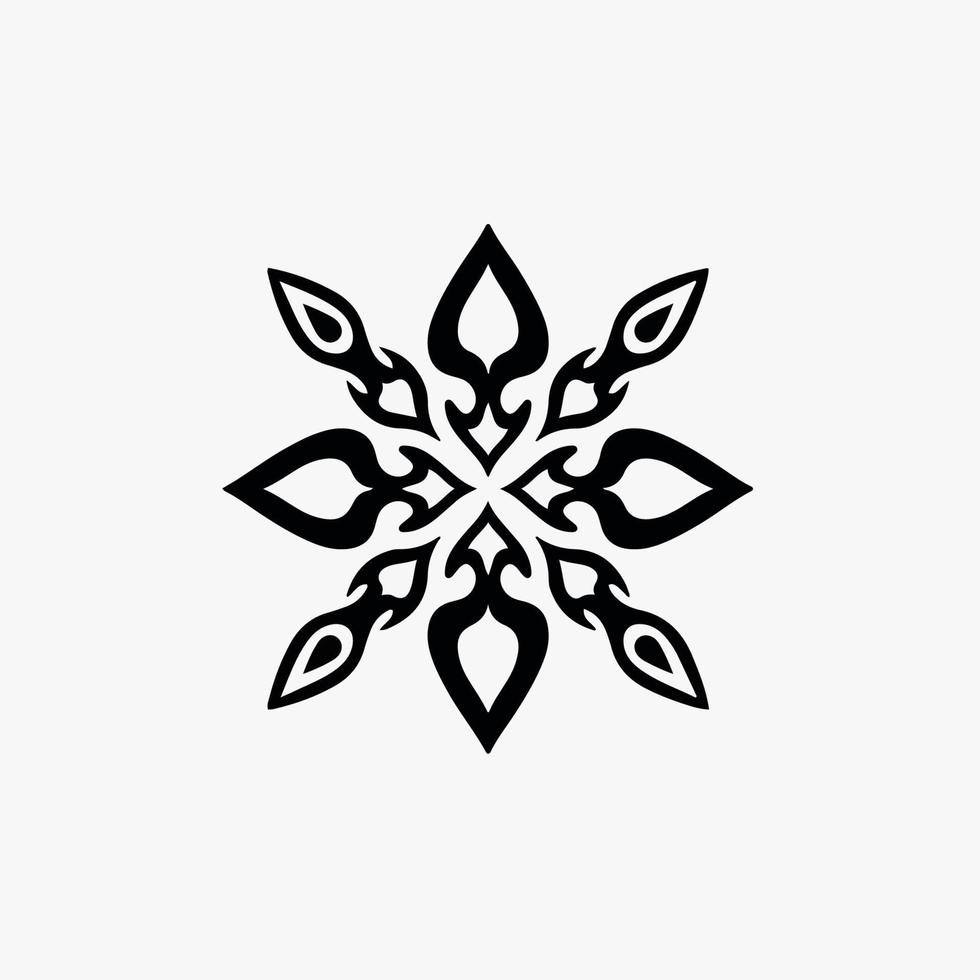 svart mandala stam- treudd symbol logotyp på vit bakgrund. stencil dekal tatuering design. platt vektor illustration.