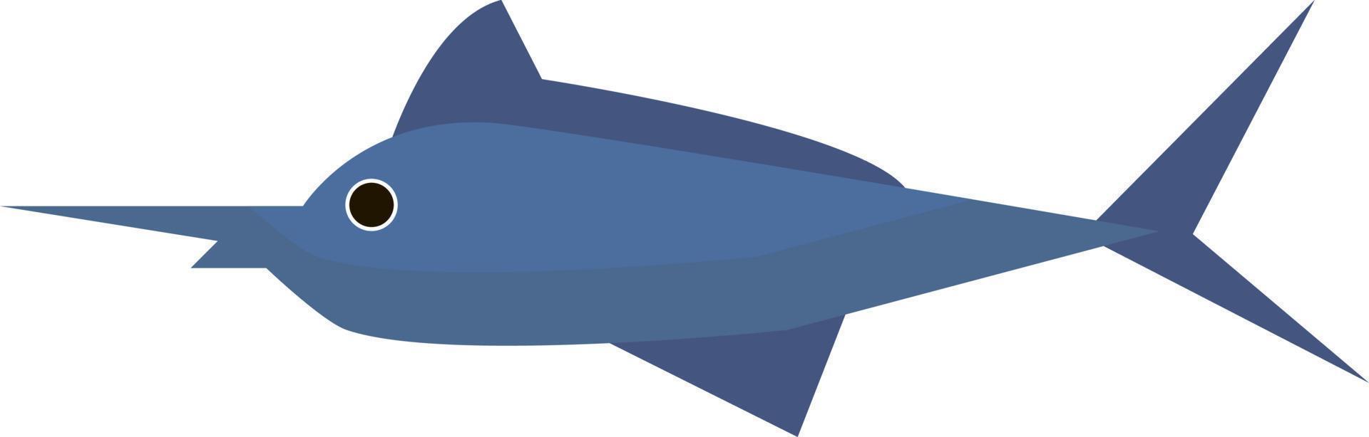 fisk med lång näsa, illustration, vektor på vit bakgrund.