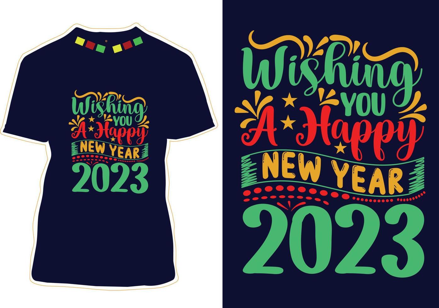 T-Shirt-Design für das neue Jahr vektor