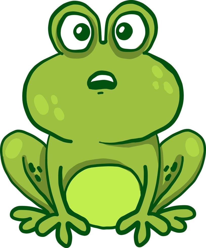 sehr überraschter Frosch, Illustration, Vektor auf weißem Hintergrund.