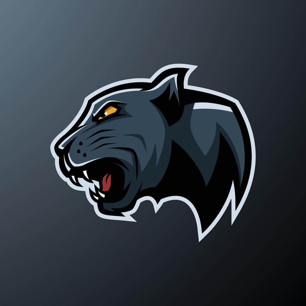 wütendes panther-maskottchen-e-sport-logo, vektorillustrationsdesign - tier-maskottchen-logo. vektor