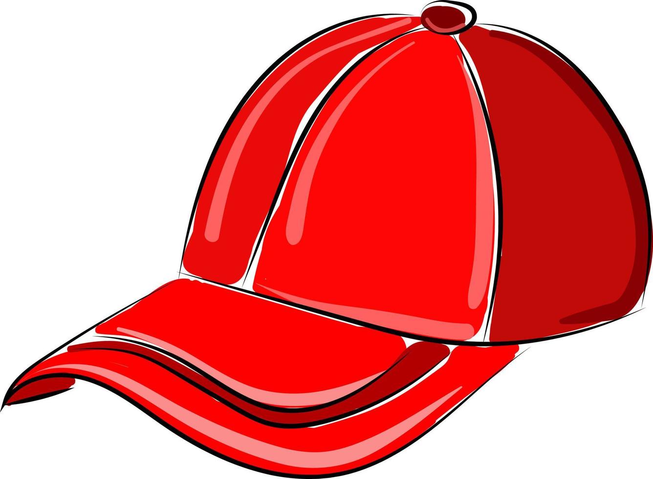 röd hatt, illustration, vektor på vit bakgrund.