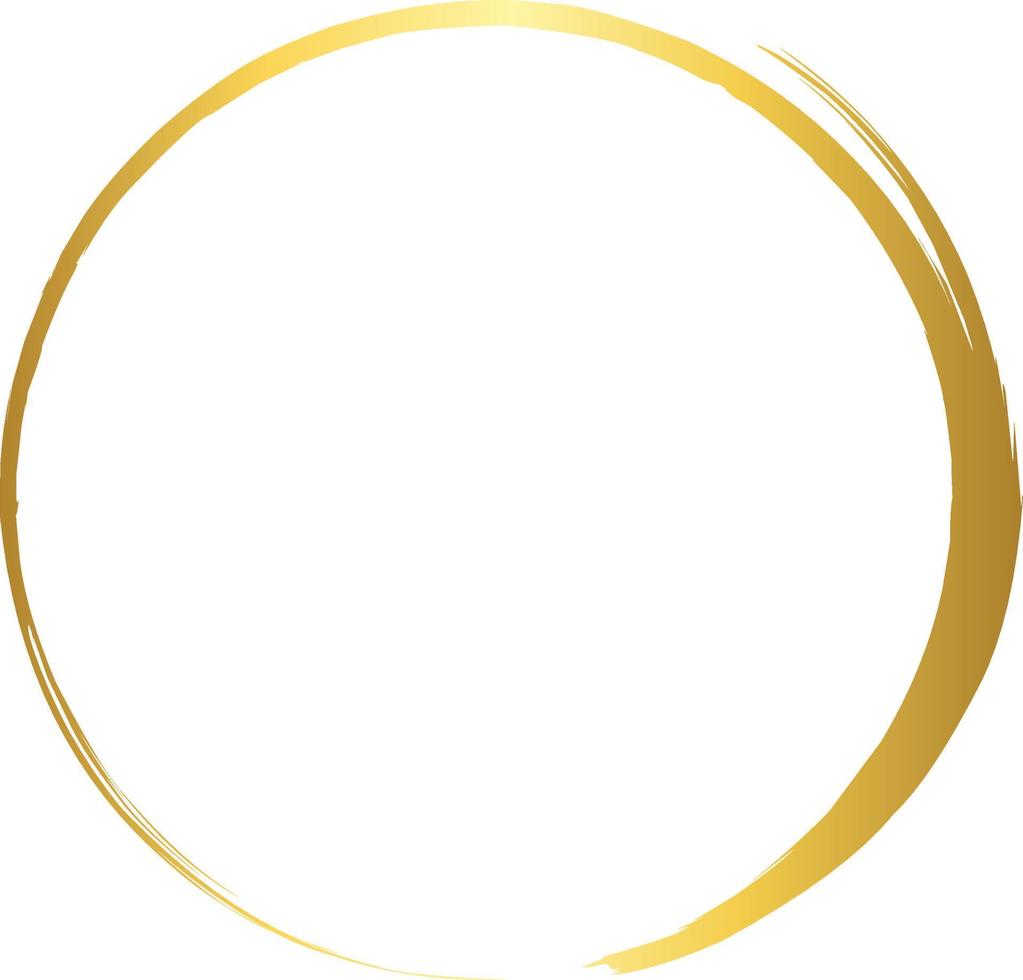 cirkel guld borsta stroke design element vektor