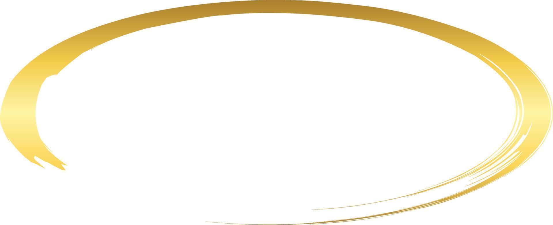 ovaler goldener Pinselstrich-Gestaltungselementvektor vektor