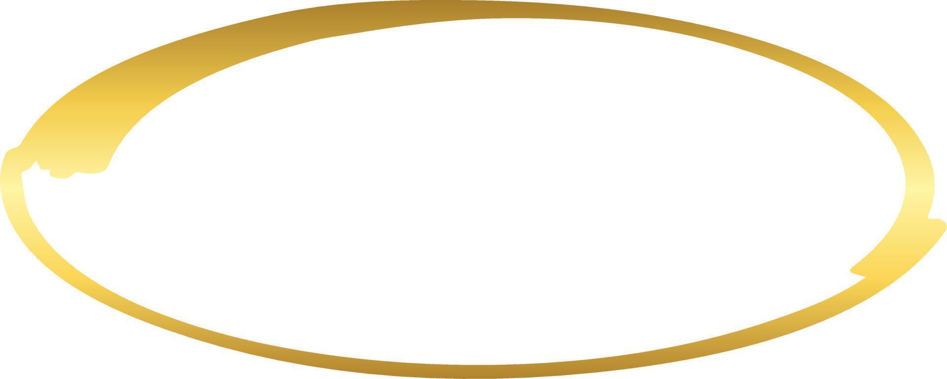 oval guld borsta stroke design element vektor