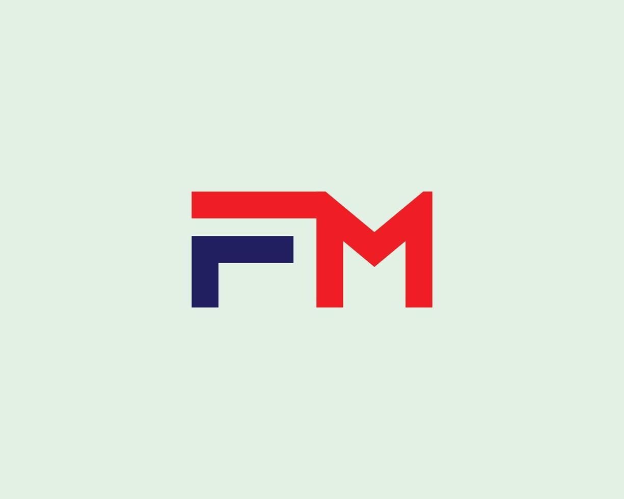 fm mf logotyp design vektor mall