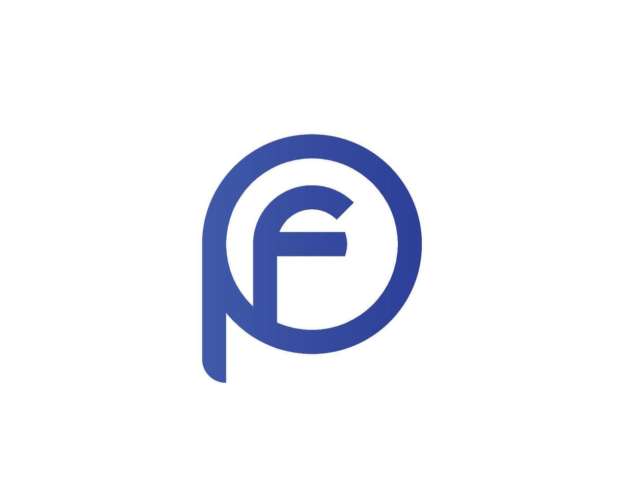 fp pf logotyp design vektor mall