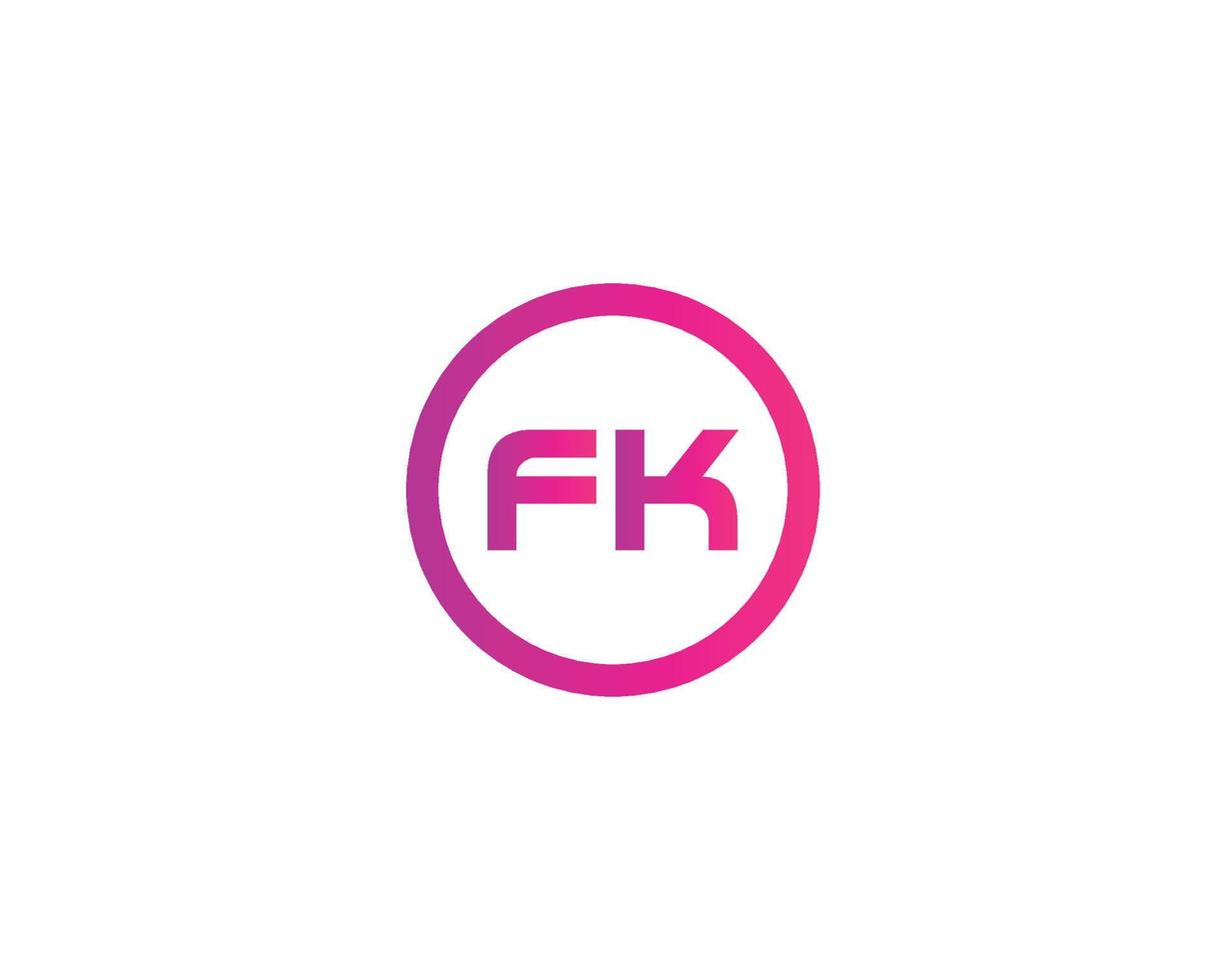 fk K F logotyp design vektor mall