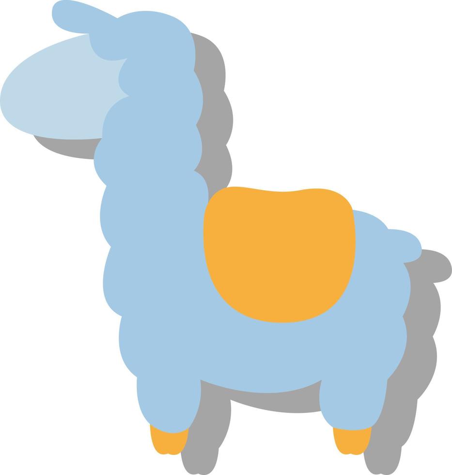 süßes weißes Lama, Illustration, Vektor auf weißem Hintergrund.