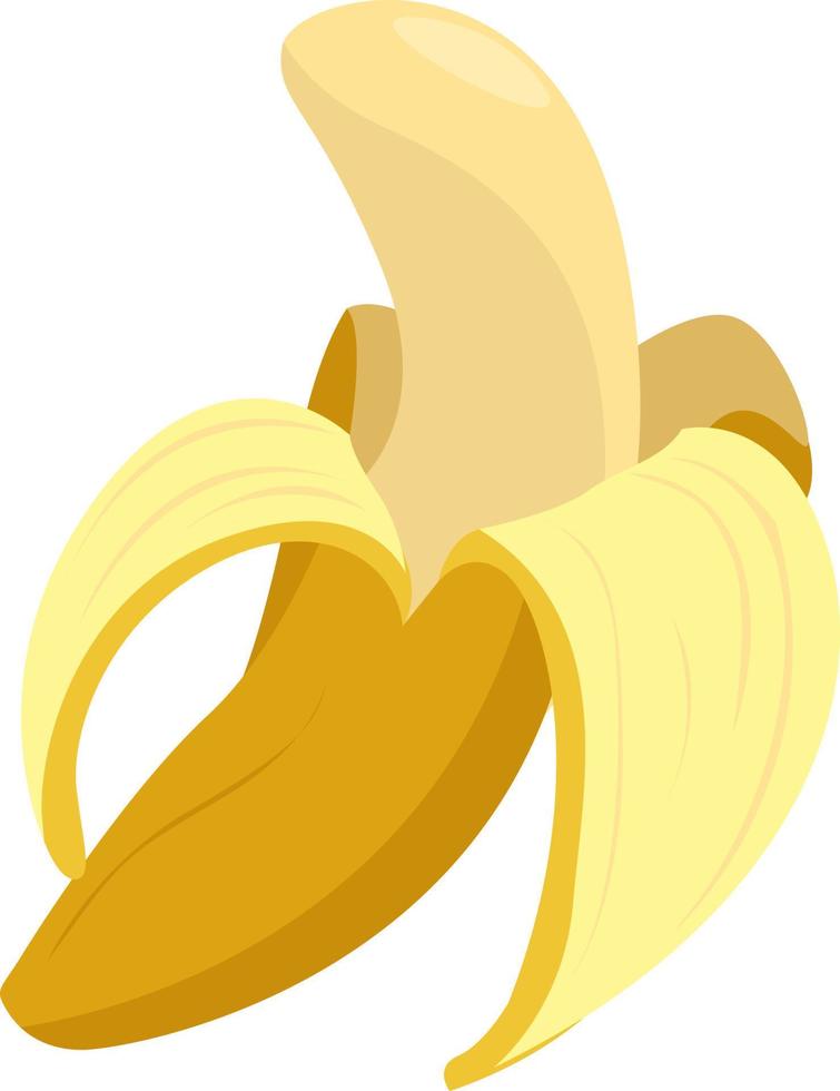Bananenschale, Illustration, Vektor auf weißem Hintergrund.