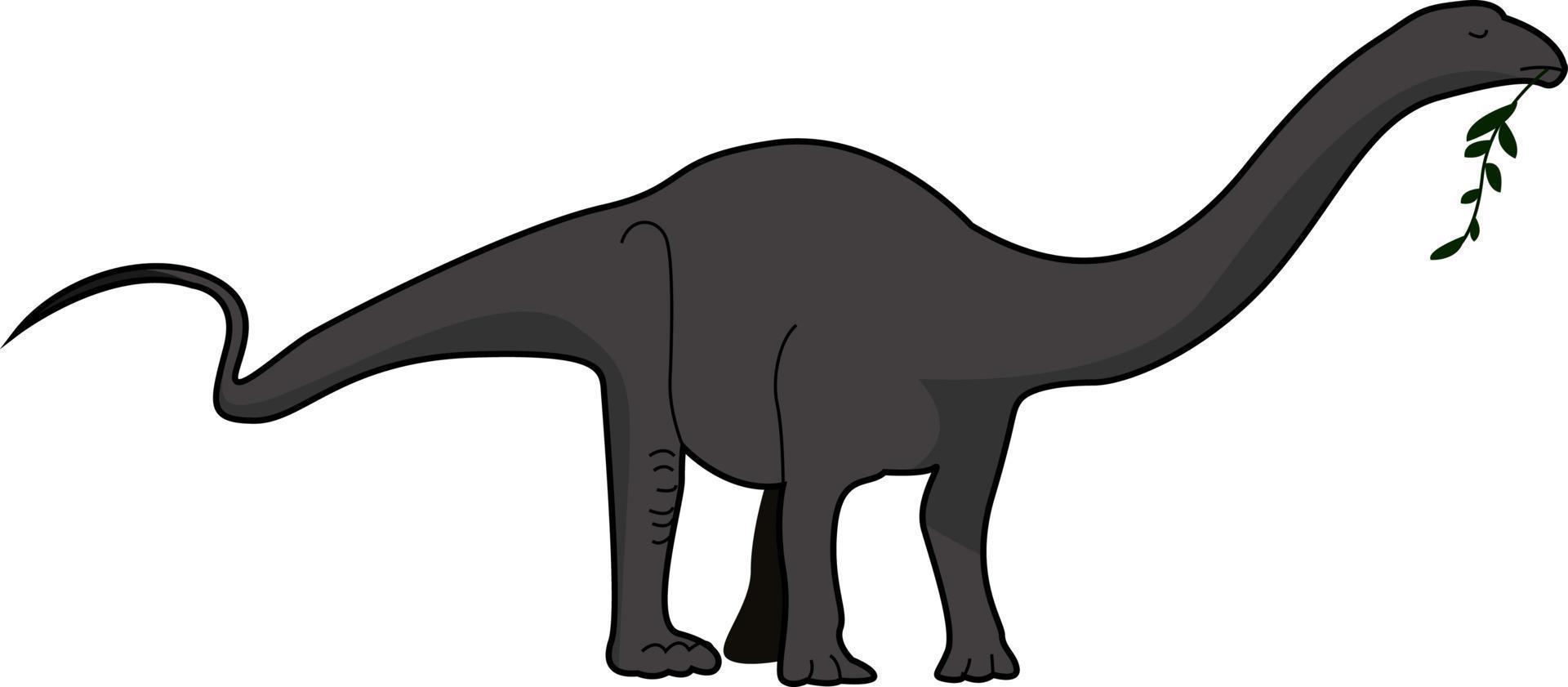 Apatosaurus äter, illustration, vektor på vit bakgrund.