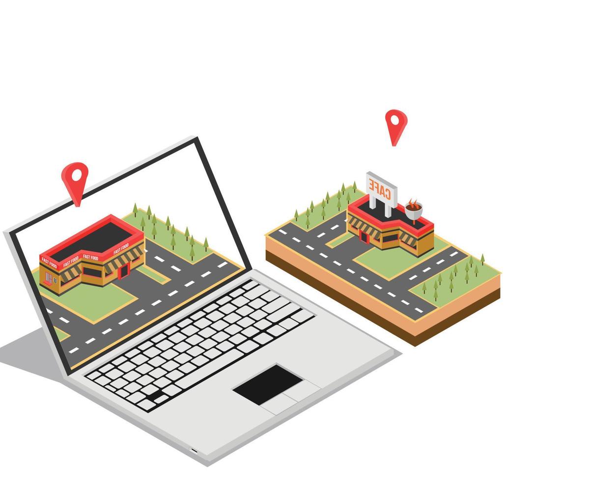 isometrisk begrepp av Hem marknadsföring, vektor illustration lämplig för diagram, infografik, och Övrig grafisk tillgångar