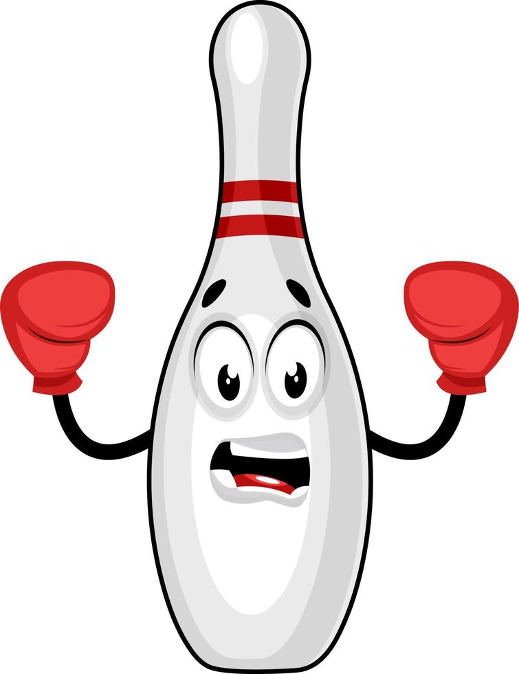 bowling stift boxning, illustration, vektor på vit bakgrund.