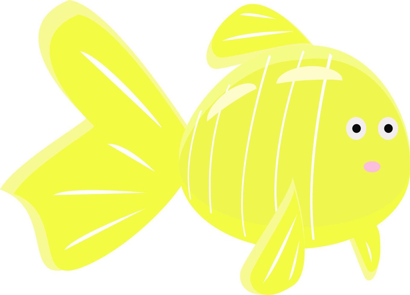gul fisk, illustration, vektor på vit bakgrund.