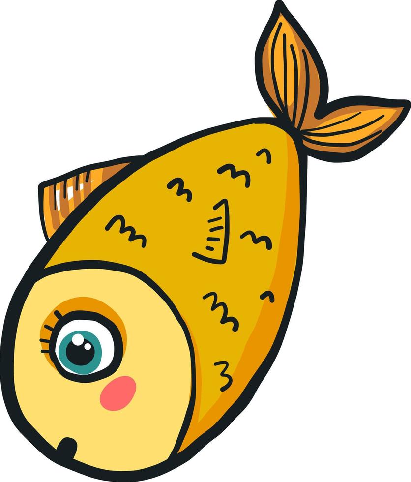 gul fisk ,illustration, vektor på vit bakgrund