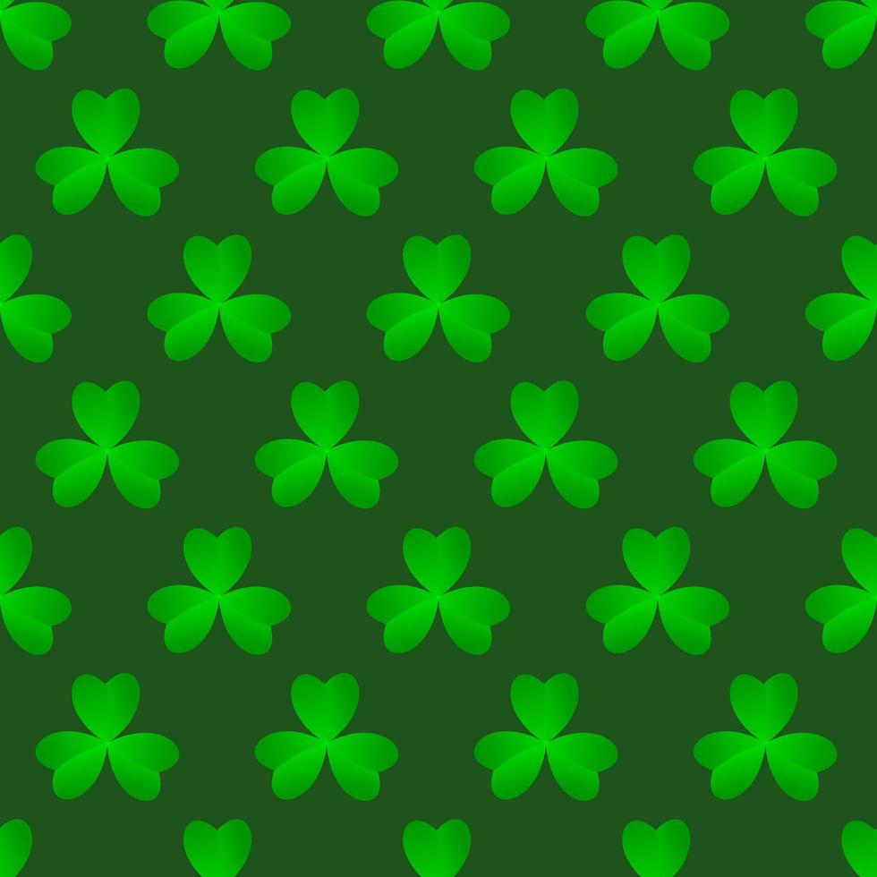 grön klöver löv sömlös mönster. minimal vektor bakgrund. klöver tecken symbol mönster. vektor illustration