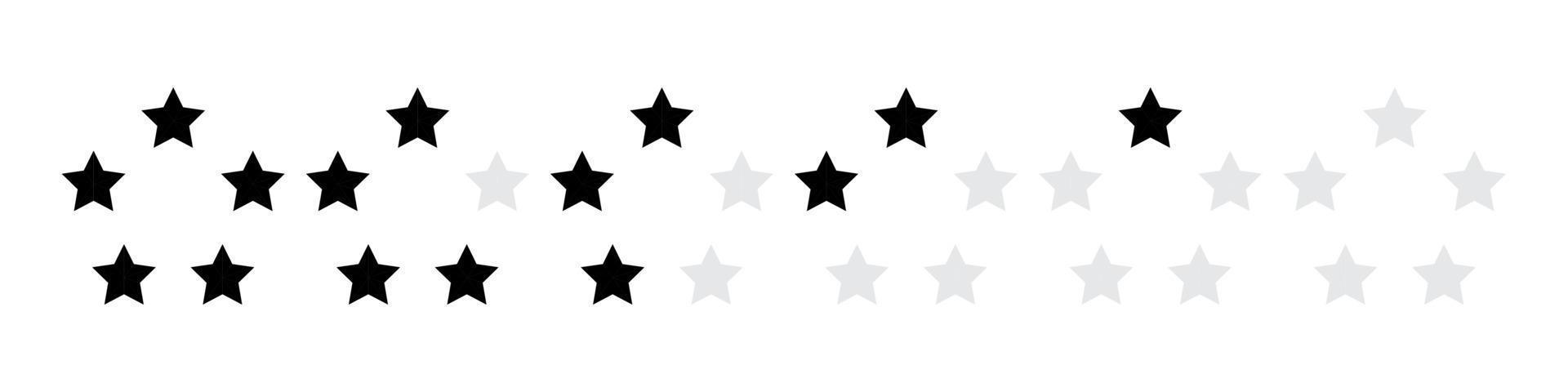 Stern-Symbol. Stern im Kreis. 5 Sterne Bewertung. Satz von fünf Sternen. Stern-Set-Vektor-Symbol. Feedback-Konzept. Vektor-Illustration vektor