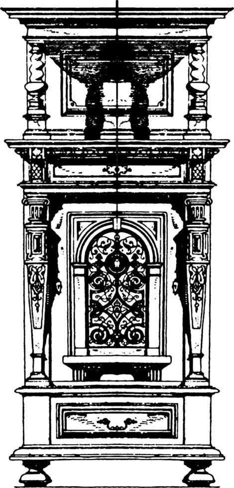 moderner schrank, vintage illustration. vektor